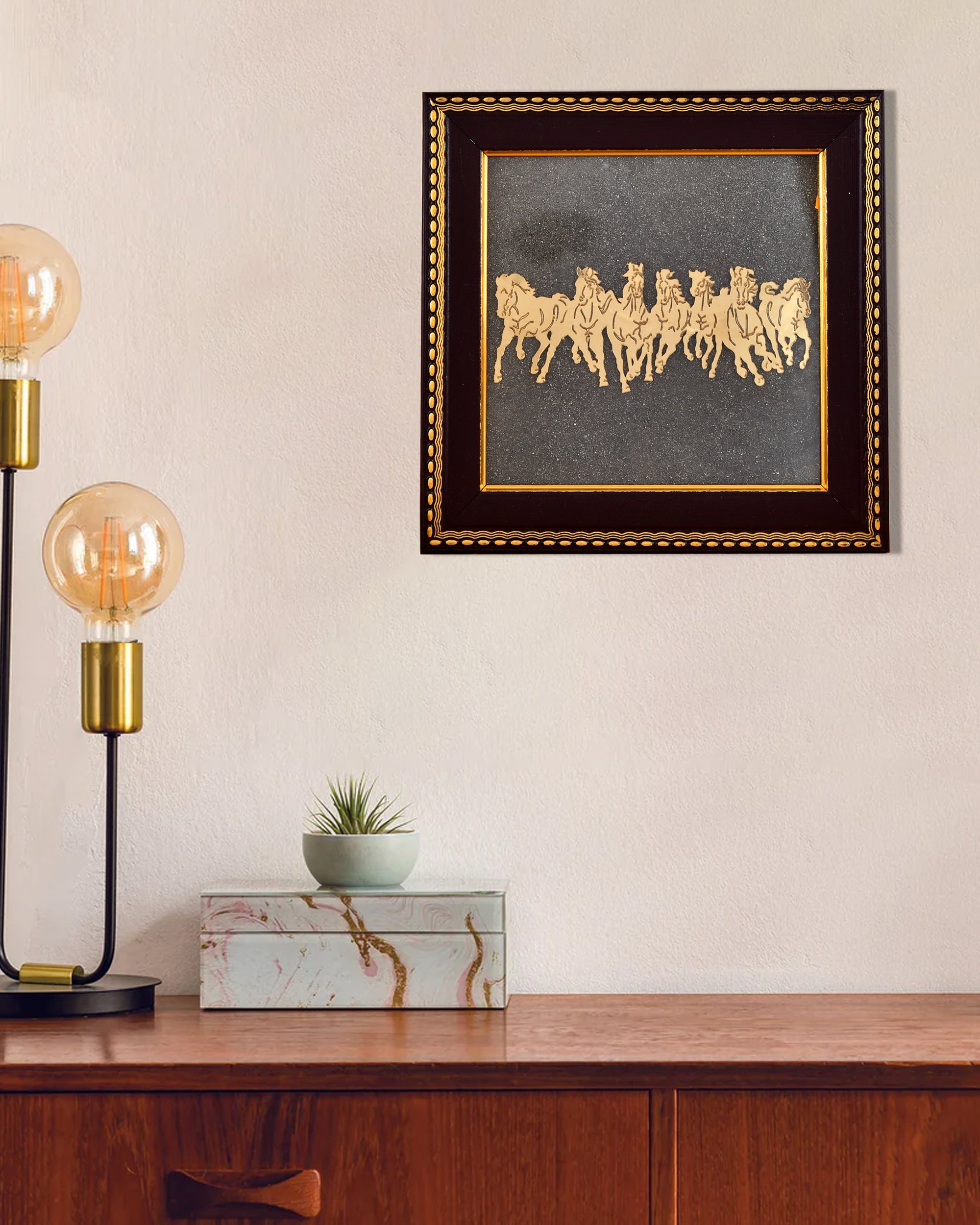 7 Horses on Pyrite Frame